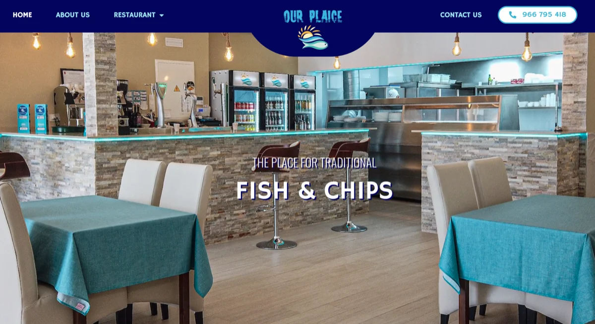 Our Plaice fish and chip restaurant logo